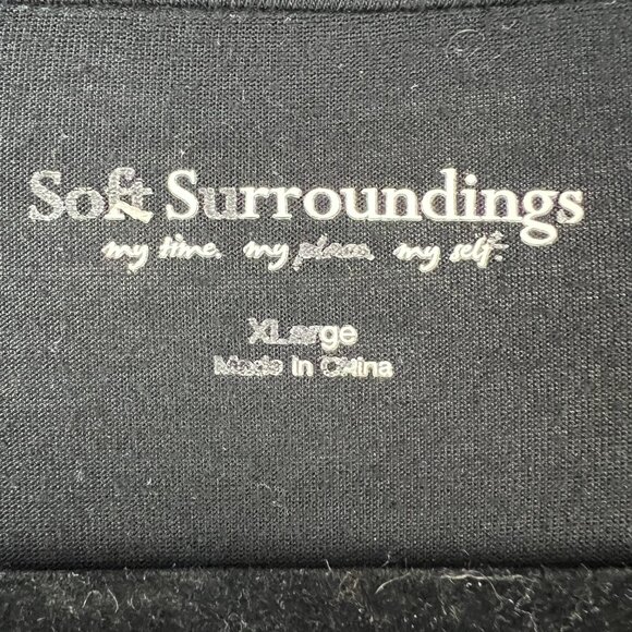 Soft Surroundings Valetta Popover Tunic Top Black Crochet Overlay Size XL - Picture 3 of 7